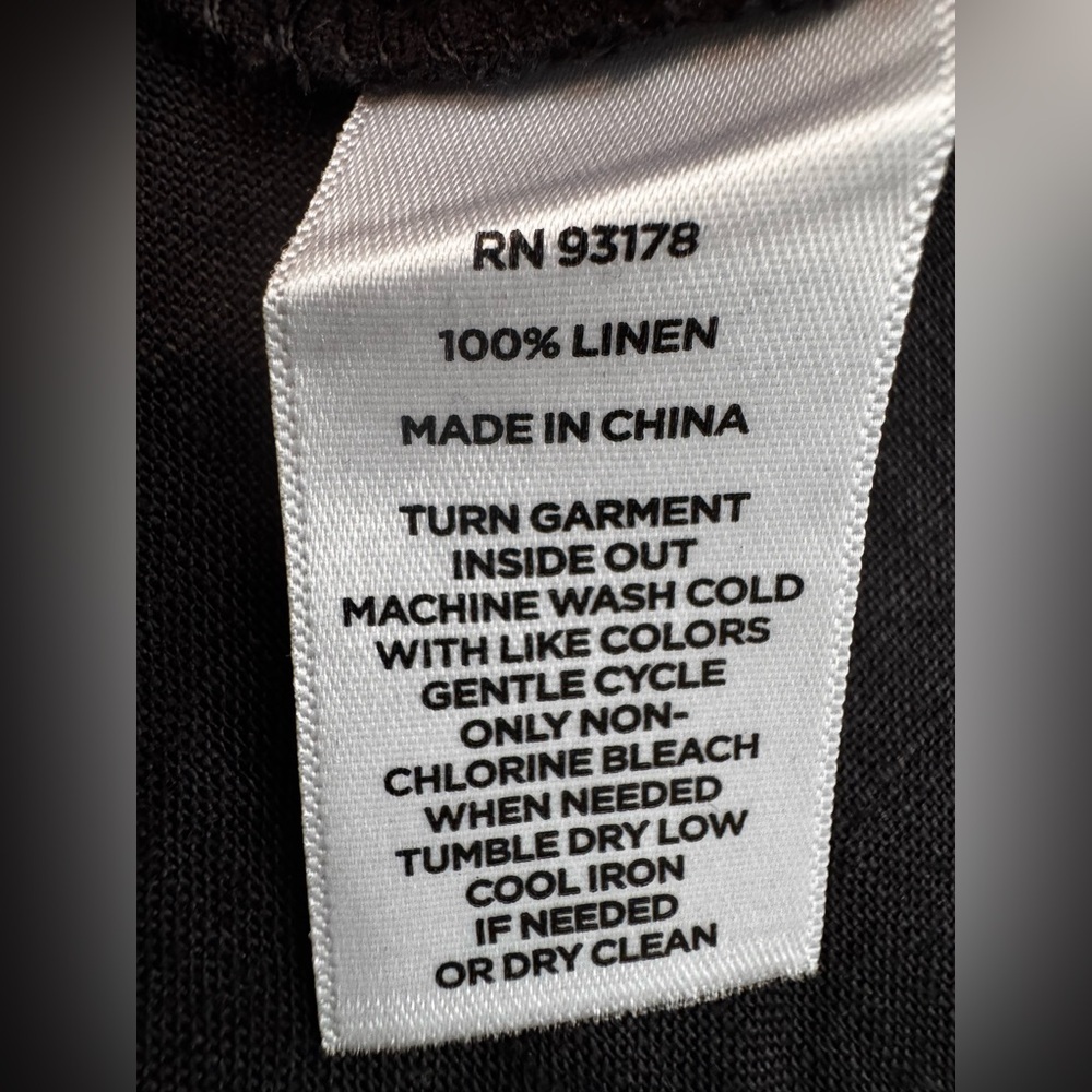 🖤 Magaschoni 100% Linen Black Sleeveless Midi Dress | Size 8 | Trim Detail - Picture 6 of 6